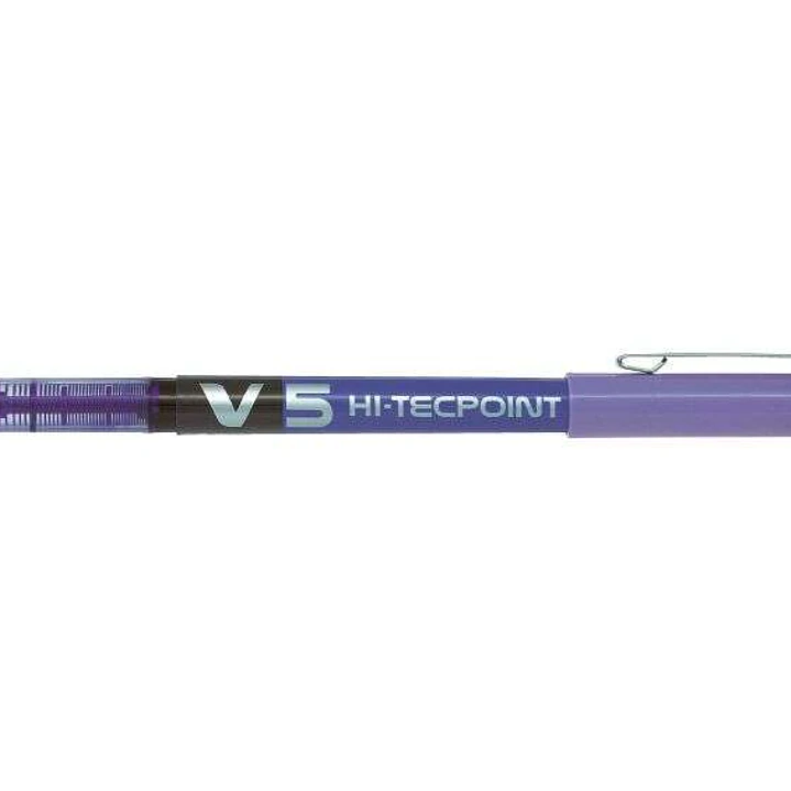 Pilot Boligrafo de Tinta Liquida V5 HI-Tecpoint Rollerball - Punta Fina de Aguja 0.5mm - Trazo 0.3mm - Color Violeta 1