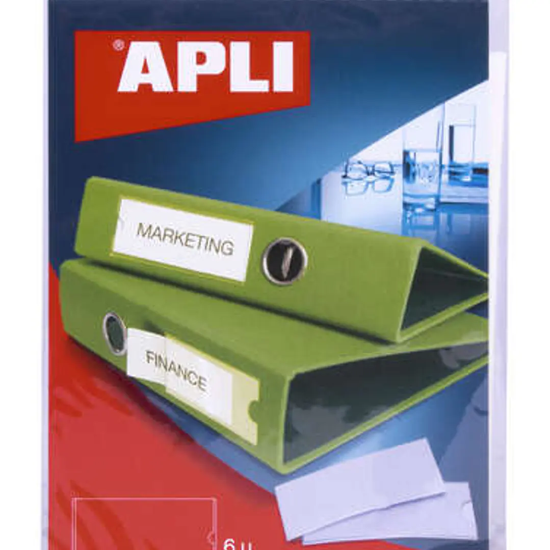 Apli Bolsillos Adhesivos para Etiquetas - 55 x 102mm - Cambia la Informacion de la Etiqueta Segun tus Necesidades - Contiene 6 Bolsillos por Bolsa 1