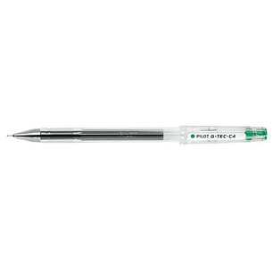Pilot Boligrafo de Gel G-Tec C4 - Extra Fino - Recargable - Punta de Bola 0.4mm - Trazo 0.2mm - Color Verde