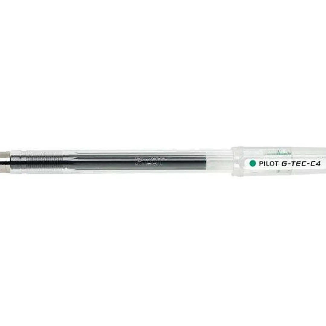 Pilot Boligrafo de Gel G-Tec C4 - Extra Fino - Recargable - Punta de Bola 0.4mm - Trazo 0.2mm - Color Verde 1