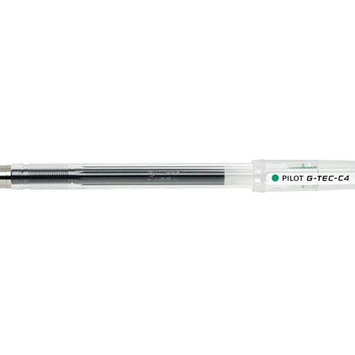 Pilot Boligrafo de Gel G-Tec C4 - Extra Fino - Recargable - Punta de Bola 0.4mm - Trazo 0.2mm - Color Verde 1