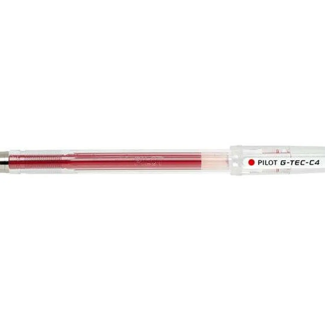 Pilot Boligrafo de Gel G-Tec C4 - Extra Fino - Recargable - Punta de Bola 0.4mm - Trazo 0.2mm - Color Rojo 1