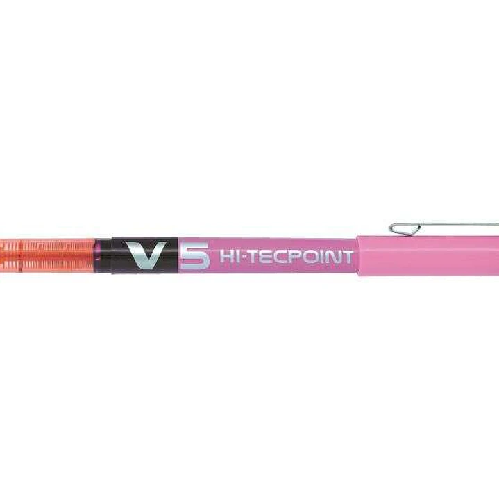 Pilot Boligrafo de tinta liquida V5 HI-Tecpoint Rollerball - Punta fina de aguja 0.5mm - Trazo 0.3mm - Color Rosa 1