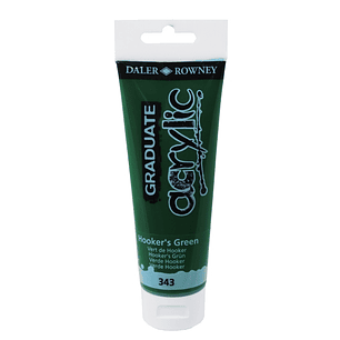 Daler Rowney Graduate Pintura Acrilica - Tubo de Plastico - 120ml - Color Verde Hooker