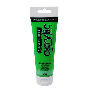 Daler Rowney Graduate Pintura Acrilica - Tubo de Plastico - 120ml - Color Verde Hoja