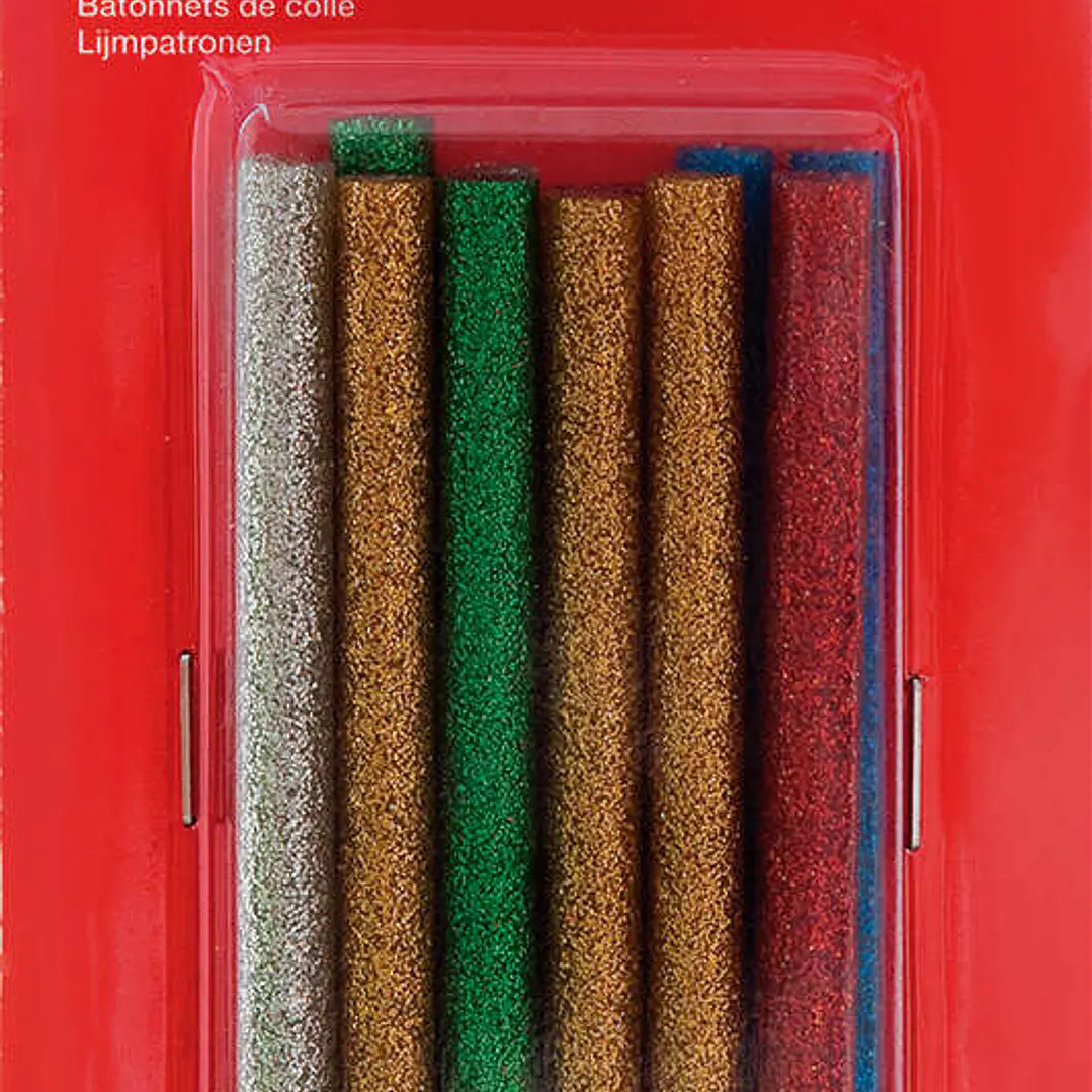 Apli Recambio de Barras de Adhesivo Termofusible - Ø7.5mmx10cm - Colores Surtidos con Purpurina - Precision y Limpeza - Compatible con Pistolas de Ø7. 1