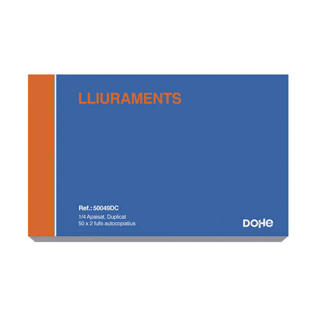 Dohe Talonarios Preimpresos a Dos Tintas en Papel Autocopiativo - 100 Hojas - Cuarto Apaisado - Duplicado 1