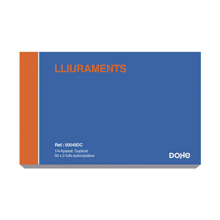 Dohe Talonarios Preimpresos a Dos Tintas en Papel Autocopiativo - 100 Hojas - Cuarto Apaisado - Duplicado 1