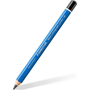 Staedtler Mars Lumograph Jumbo 100J Lapiz de Grafito - Mina HB - Acabados Metalicos - Diametro de Mina 5.3mm Aprox - Alta Resistencia a la Rotura