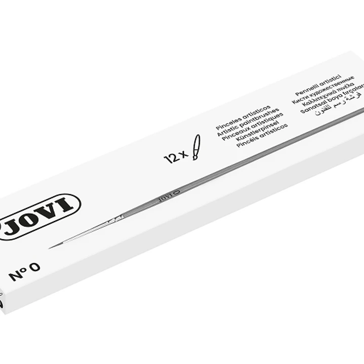 Jovi Pinceles Artisticos Pelo Poney Nº 0 - Pelo Natural - Mango de Madera - Calibre 00 al 12 - Punta Redonda - Pelo Suave - Color Varios 1