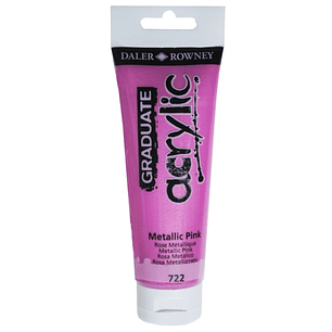 Daler Rowney Graduate Pintura Acrilica - Tubo de Plastico - 120ml - Color Rosa Metalico