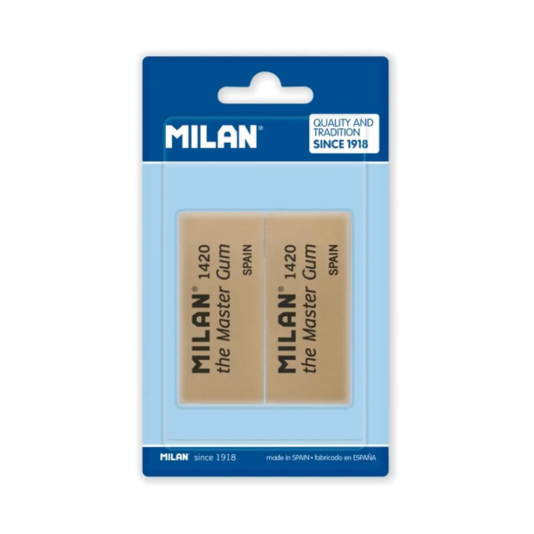 Milan Master Gum Pack de 2 Gomas para Bellas Artes - Miga de Pan - Caucho Sintetico - Color Marron 1