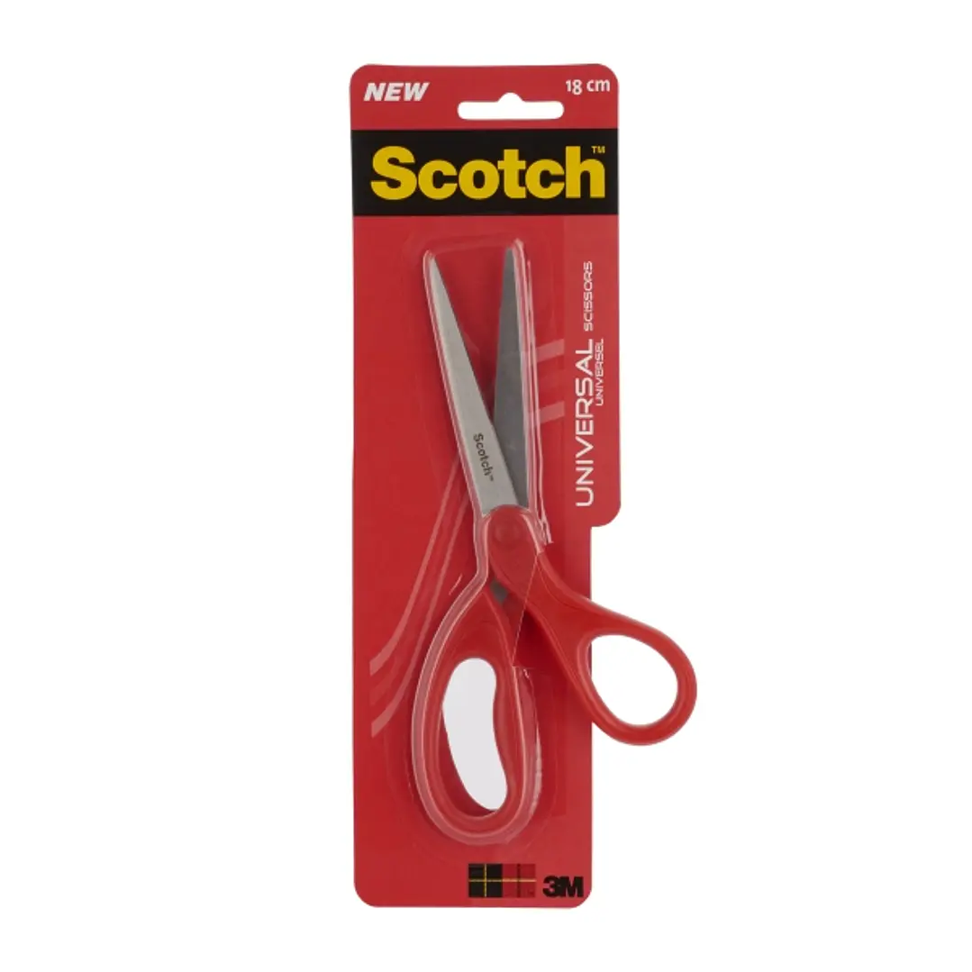 Scotch Tijeras Universales 18cm - Acero Inoxidable - Mango Ergonomico - Color Rojo 1
