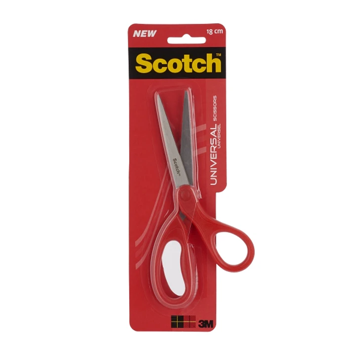 Scotch Tijeras Universales 18cm - Acero Inoxidable - Mango Ergonomico - Color Rojo 1