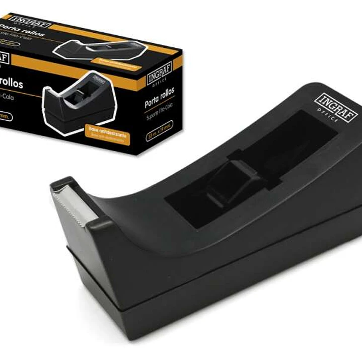 Ingraf Portarrollos Pr1 - Cuerpo de Plastico Abs - Base de Caucho Antideslizante - Cuchilla de Acero - Color Negro 1