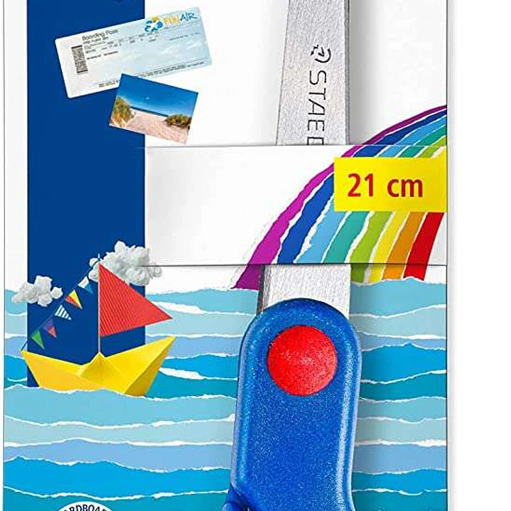 Staedtler Noris 965 Tijera Escolar para Niños - Acero Inoxidable - Suave y Ergonomica - Corte de Calidad - Longitud 21cm 1