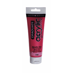 Daler Rowney Graduate Pintura Acrilica - Tubo de Plastico - 120ml - Color Rojo Metalico