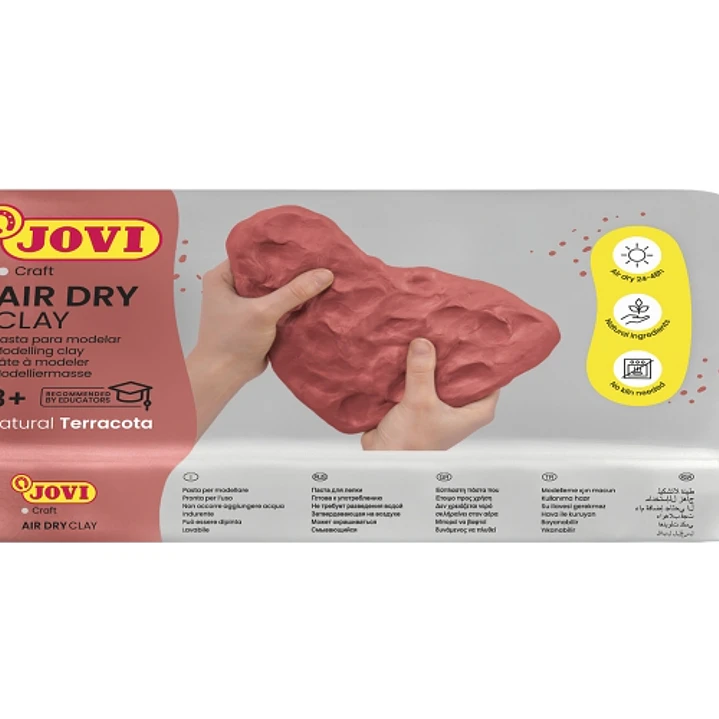 Jovi Air Dry Pasta para Modelar 1000gr - Endurecible al Aire - Tacto Fresco - Facil de Moldear - Multi-Superficie - Secado en 24H - Acabado Fino - Col 1