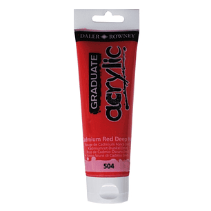 Daler Rowney Graduate Pintura Acrilica - Tubo de Plastico - 120ml - Color Rojo de Cadmio Profundo