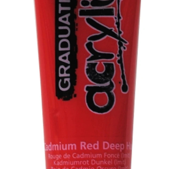 Daler Rowney Graduate Pintura Acrilica - Tubo de Plastico - 120ml - Color Rojo de Cadmio Profundo 1
