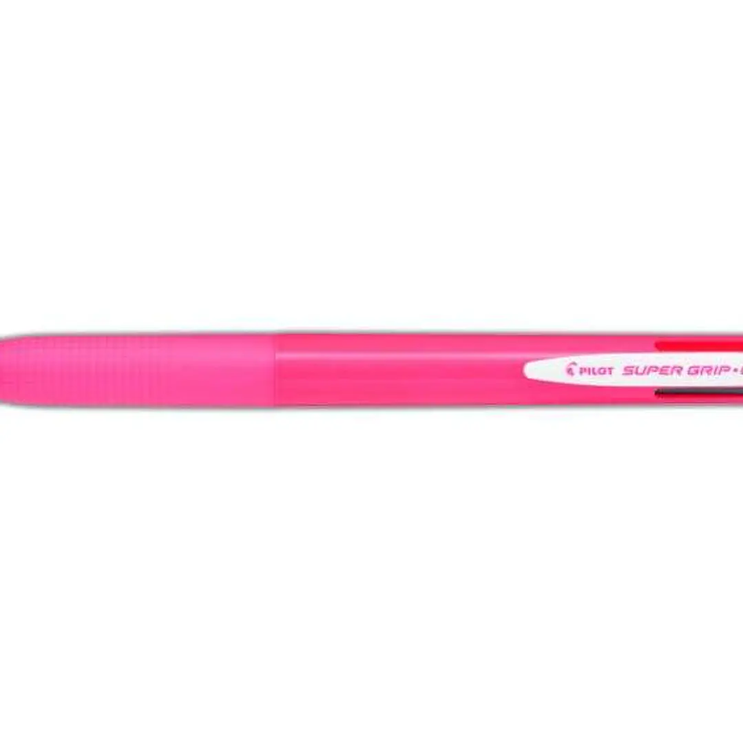 Pilot Boligrafo de Bola Retractil Super Grip G4 - 4 Colores - Punta 1.0mm - Trazo 0.27mm - Cuerpo Rosa 1