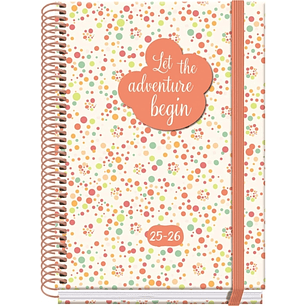 Dohe Bubbles Agenda Escolar 25/26 Espiral A5 - Semana Vista - Papel 70g/m2 - 4 Hojas de Pegatinas - Cubierta de Carton Plastificado - Cierre con Goma 