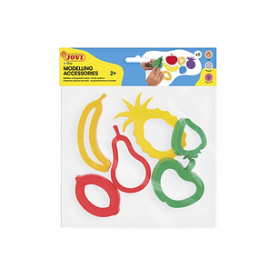 Jovi Modelling Accessories Bolsa Colgable con 6 Moldes de Corte Frutas - Moldes de Plastico para Plastilina - Formas de Fruta - Color Surtido