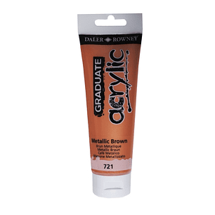 Daler Rowney Graduate Pintura Acrilica - Tubo de Plastico - 120ml - Color Marron Metalico
