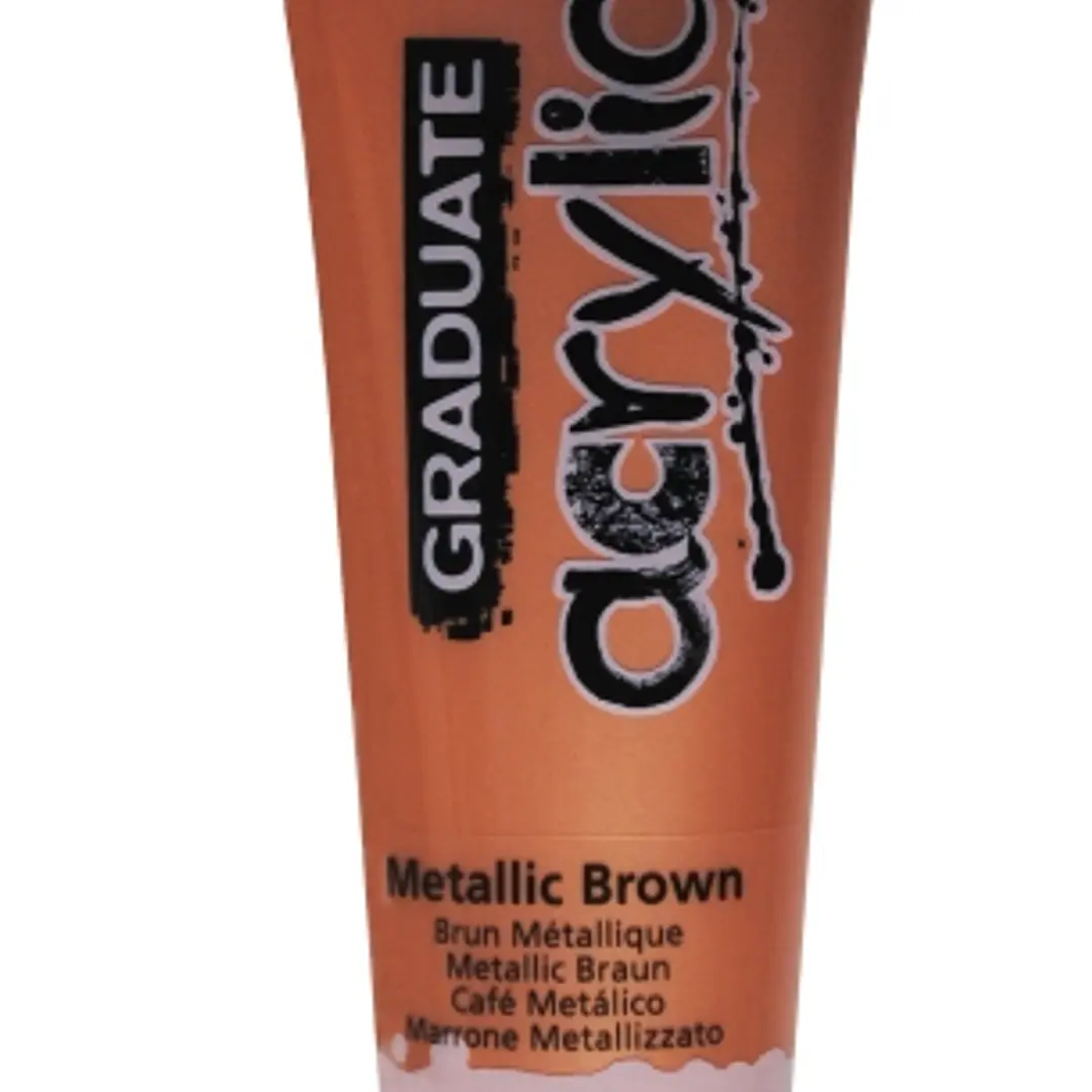 Daler Rowney Graduate Pintura Acrilica - Tubo de Plastico - 120ml - Color Marron Metalico 1