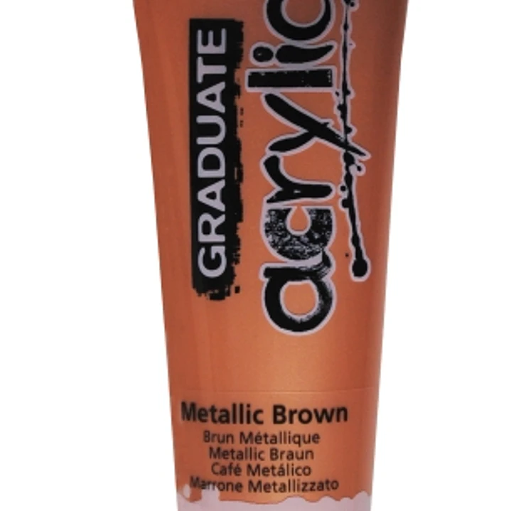 Daler Rowney Graduate Pintura Acrilica - Tubo de Plastico - 120ml - Color Marron Metalico 1