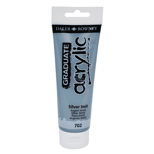 Daler Rowney Graduate Pintura Acrilica - Tubo de Plastico - 120ml - Color Imitacion Plata