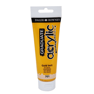 Daler Rowney Graduate Pintura Acrilica - Tubo de Plastico - 120ml - Color Imitacion Oro