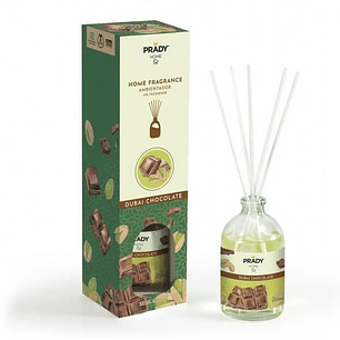 Prady Ambientador Mikado Chocolate de Dubai - Frasco de Cristal 100 ml y Varitas Difusoras
