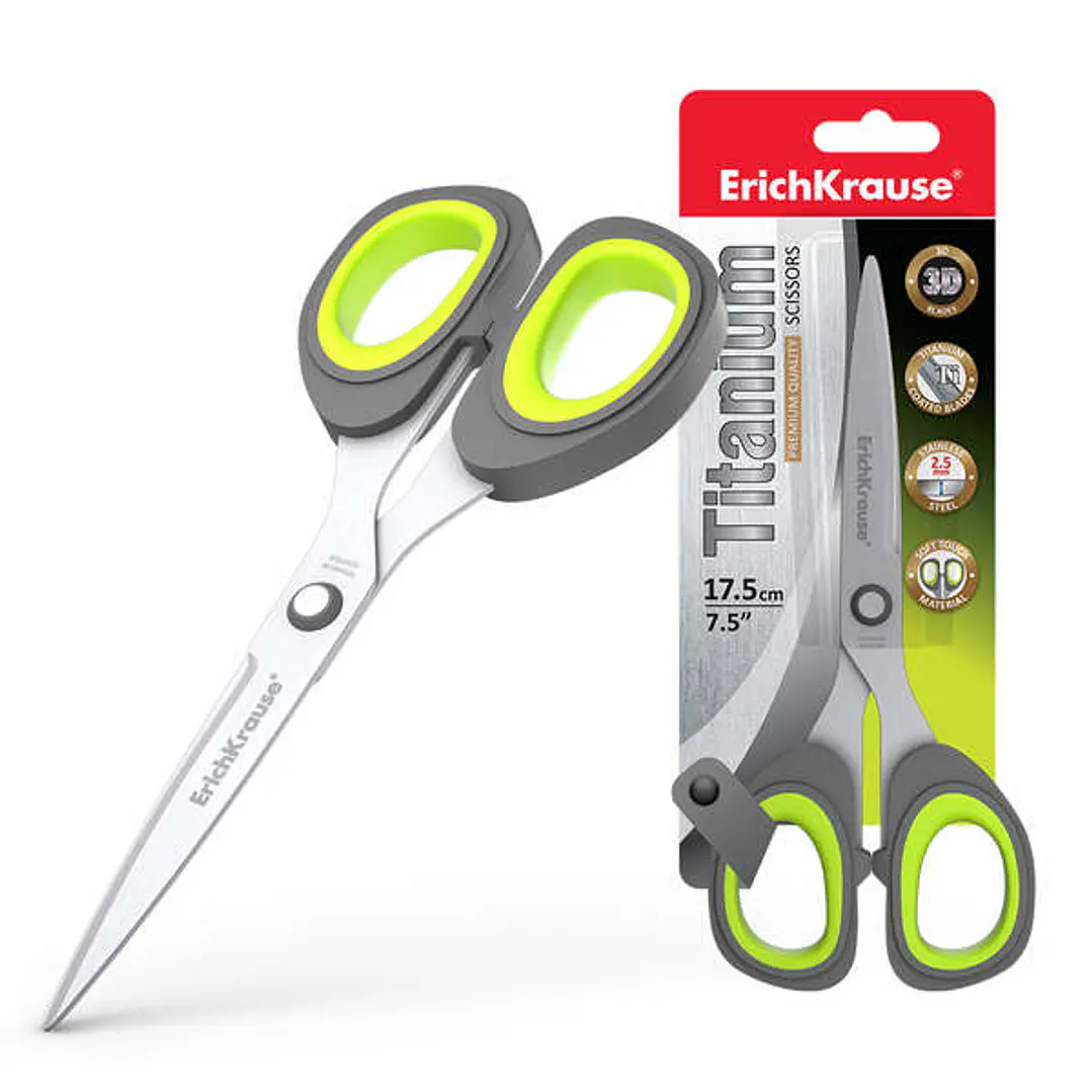 Erichkrause Titanium Tijeras con Cuchillas Revestidas de Titanio 17.5cm - Alta Eficiencia de Corte - Resistente a la Corrosion 1