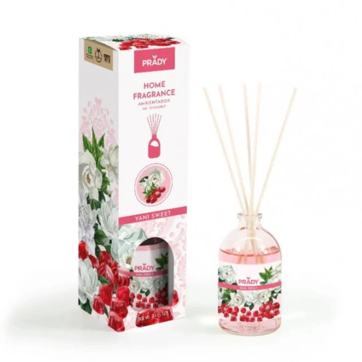 Prady Ambientador Mikado Yani Sweet - Frasco de Cristal 100 ml y Varitas Difusoras 1