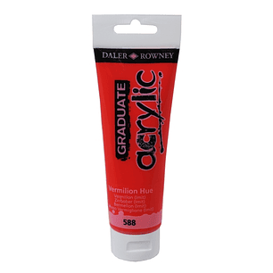 Daler Rowney Graduate Pintura Acrilica - Tubo de Plastico - 120ml - Color Bermellon