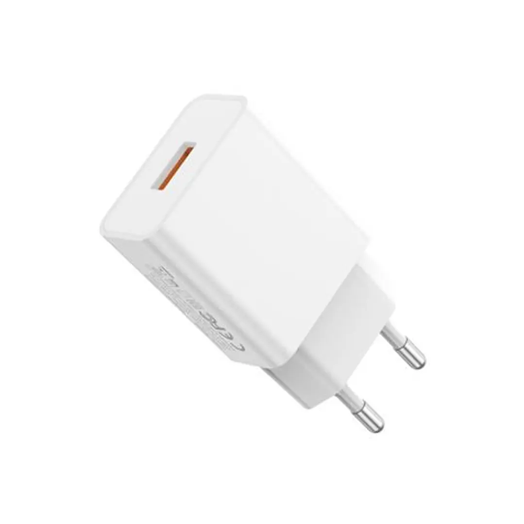 XO L127TC Cargador de Pared 18W - USB-A - Cable USB-A a USB-C 1m - Color Blanco 1