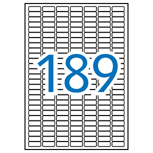 Apli Pack de 1.890 Etiquetas Rectangulares 25.4x10mm - 10 Hojas por 189 Etiquetas - Adhesivo Permanente - Cantos Romos - Aptas para Impresion Inkjet y