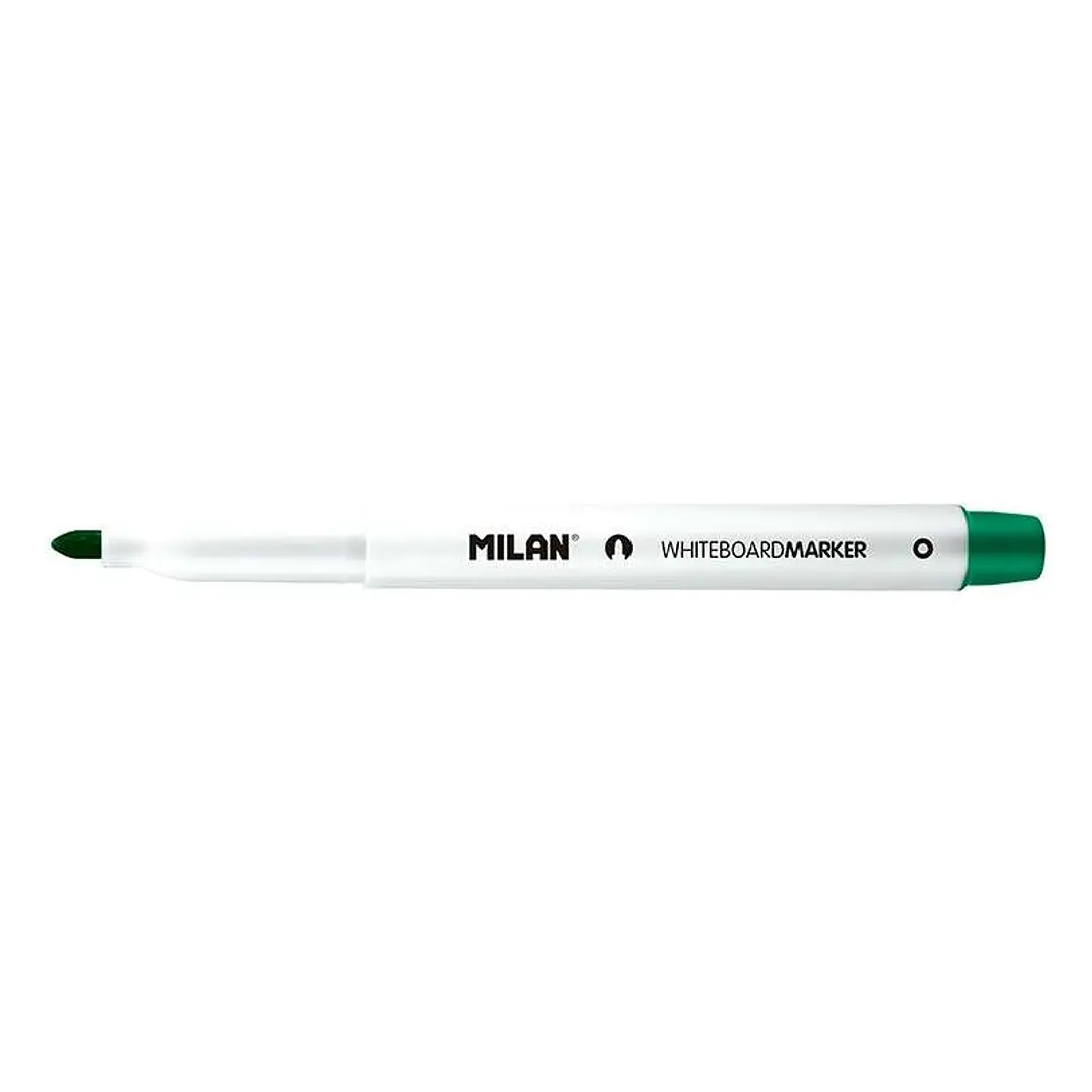 Milan Rotuladores para Pizarra Blanca con Punta Redonda - Punta 3.7 mm - Tinta a Base de Alcohol - Borrable en Seco - Color Verde 1