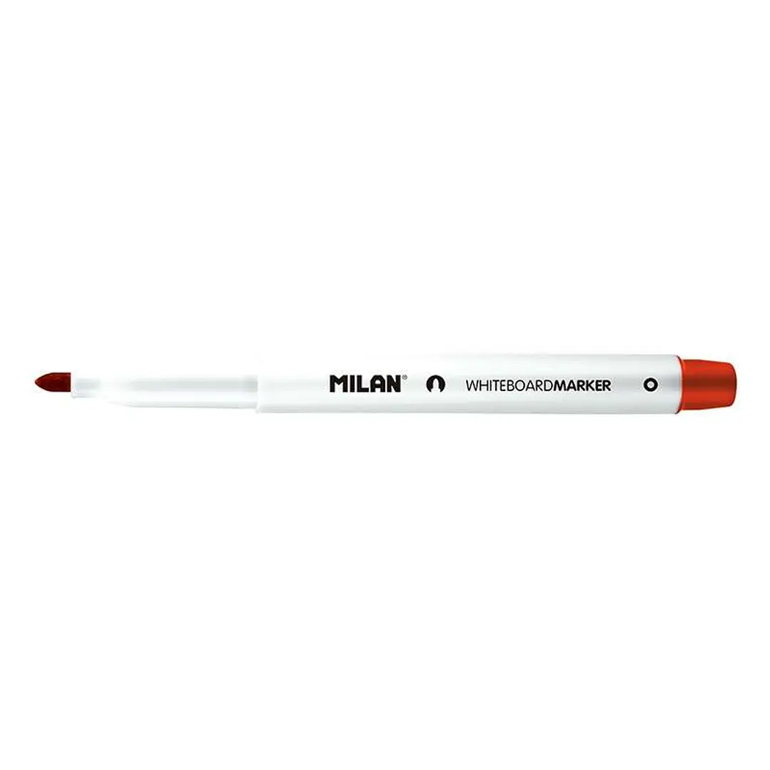 Milan Rotuladores para Pizarra Blanca con Punta Redonda - Punta 3.7 mm - Tinta a Base de Alcohol - Borrable en Seco - Color Rojo 1