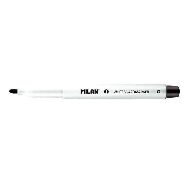 Milan Rotuladores para Pizarra Blanca con Punta Redonda - Punta 3.7 mm - Tinta a Base de Alcohol - Borrable en Seco - Color Negro 1