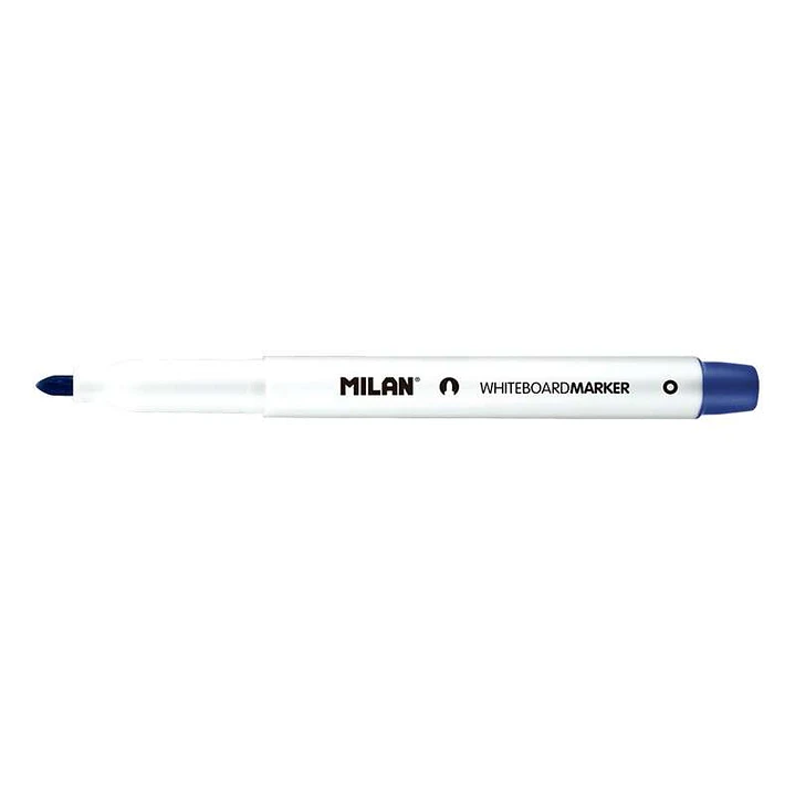 Milan Rotulador para Pizarra Blanca con Punta Redonda - Punta 3.7 mm - Tinta a Base de Alcohol - Borrable en Seco - Color Azul 1