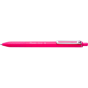 Pentel iZee Boligrafo de Bola Retractil - Punta 0.7mm - Trazo 0.35mm - Clip de Metal - Color Rosa