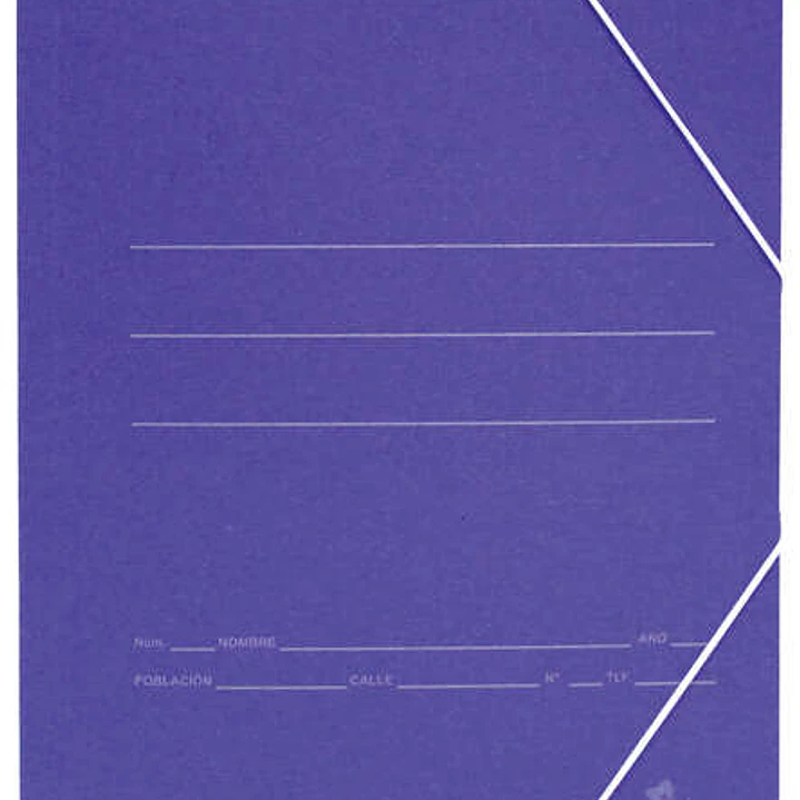 Mariola Carpeta de Carton Sencilla Folio 500gr/m2 - Medidas 34x25x1cm - Cierre con Goma Elastica - Color Azul mate 1