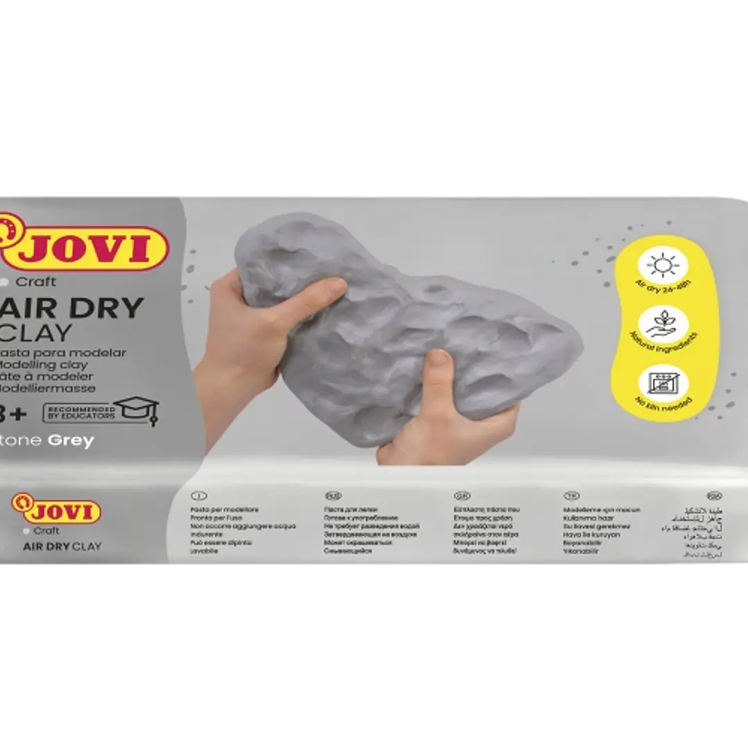 Jovi Air Dry Pasta para Modelar 1000gr - Endurecible al Aire - Tacto Fresco - Facil de Moldear - Multi-Superficie - Secado en 24H - Acabado Fino - Col 1