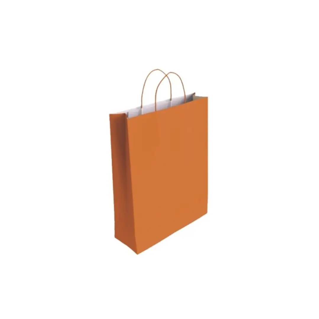 Bismark Bolsa de Papel Celulosa - Medidas 32x10x24cm - Color Naranja 1