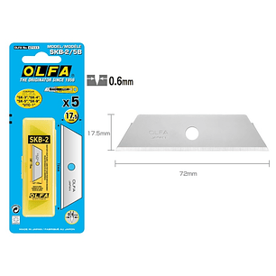 Olfa Pack de 5 Cuchillas de Respuesto para Cutters Olfa SK-4, SK-5, SK-9 y UTC-1 - Acero Inoxidable