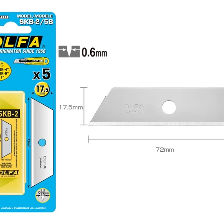 Olfa Pack de 5 Cuchillas de Respuesto para Cutters Olfa SK-4, SK-5, SK-9 y UTC-1 - Acero Inoxidable 1