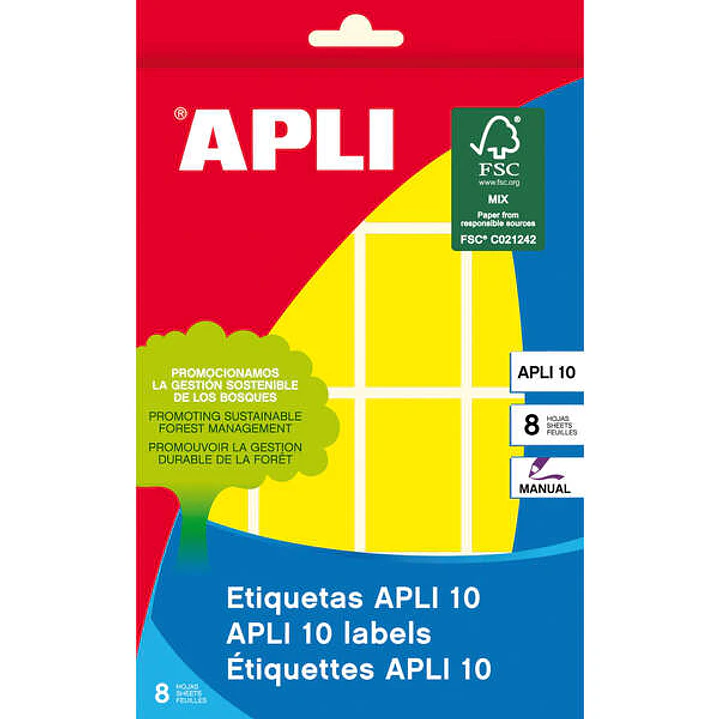 Apli Etiquetas 10 Amarillas 25 x 40mm 8 Hojas 1