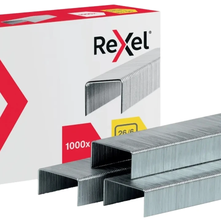 Rexel Caja de 1000 Grapas 26/6 Nº56 - Hasta 20 Hojas - Acero de Alta Calidad - Patilla de 6mm 1